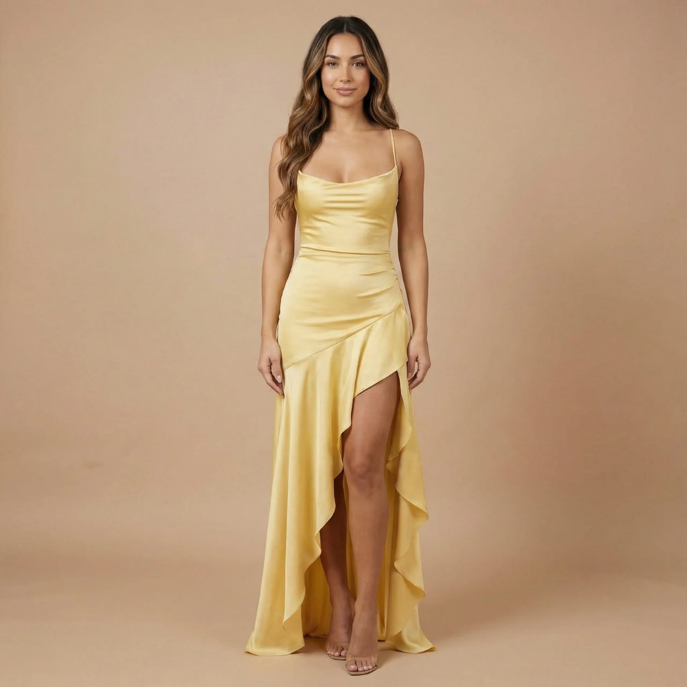 Women's Prom Cowl Neck High Low Maxi Dress - product image 6