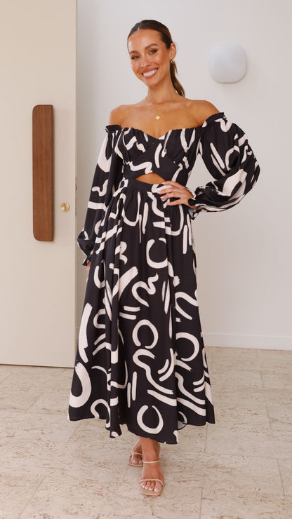 Freya Maxi Dress - Black - Billy J