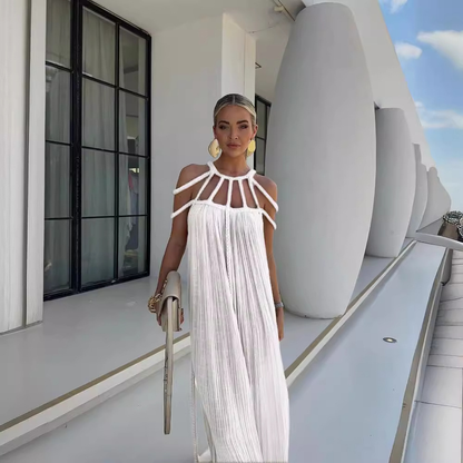 Women's Resort Maxi Cage Neck Column Dress with Belt - product image 7