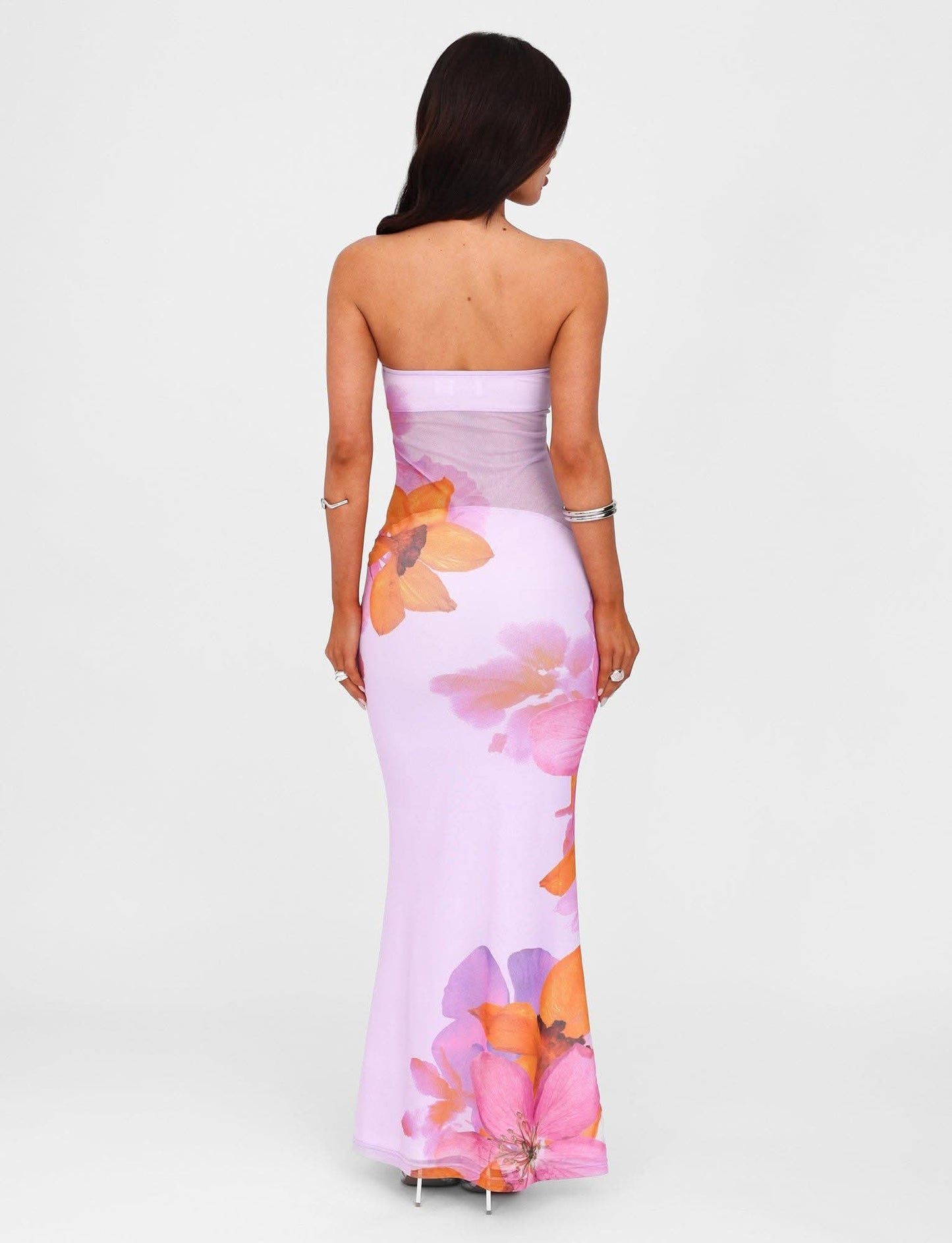 Women's Wedding Guest Strapless Floral Maxi Dress - product image 9