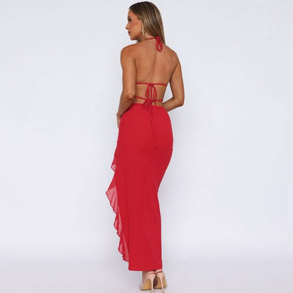 Women's Cocktail Plunge Halter High Slit Maxi Dress - product image 22