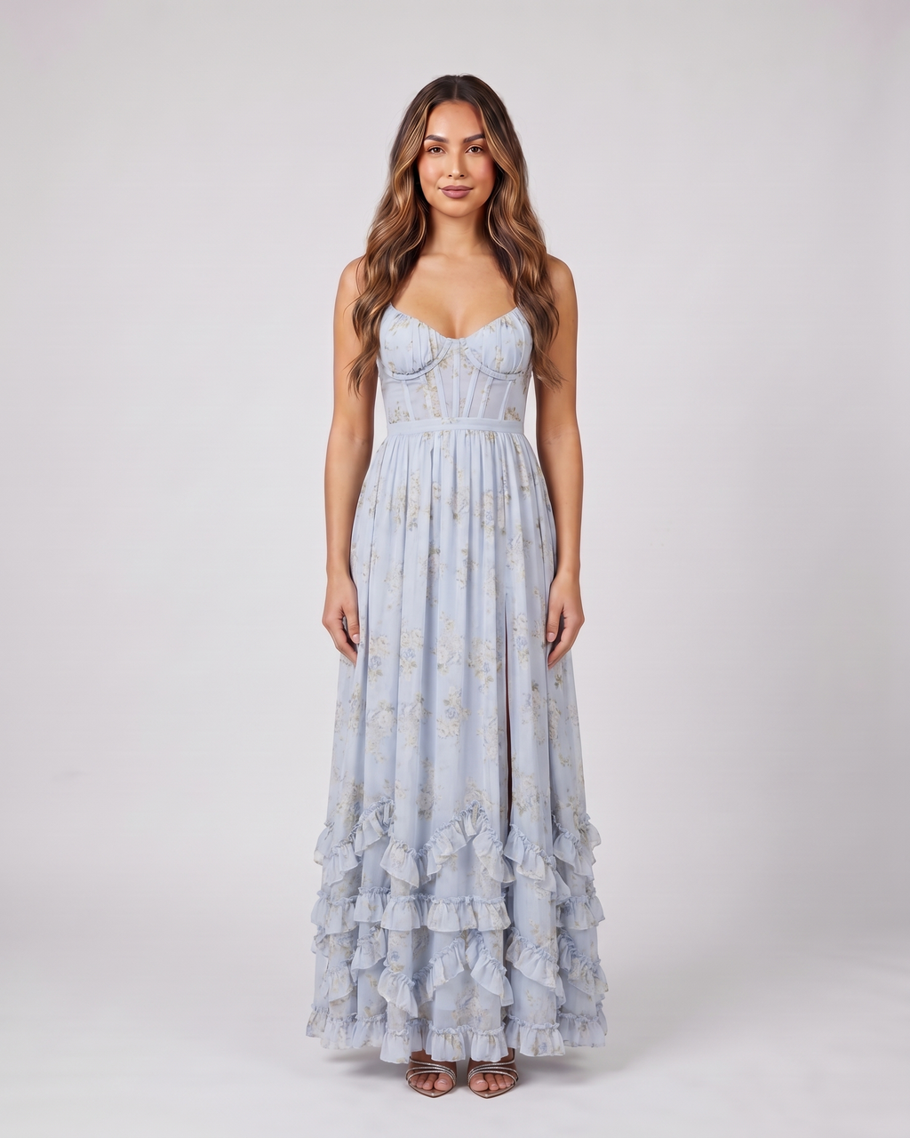 Women Wedding Guest Floral Sweetheart Maxi Dress – Kylies Studio