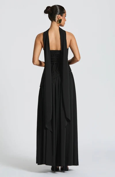 Women Strapless Asymmetric Waist Maxi Dress